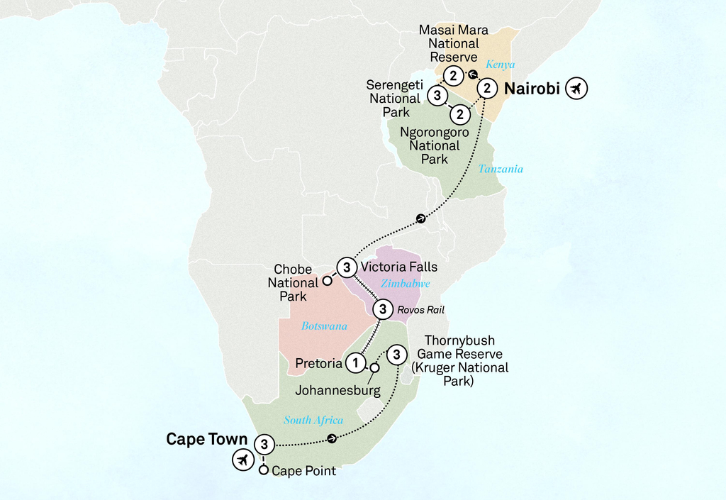 Map of popular African countries to visit in 2026