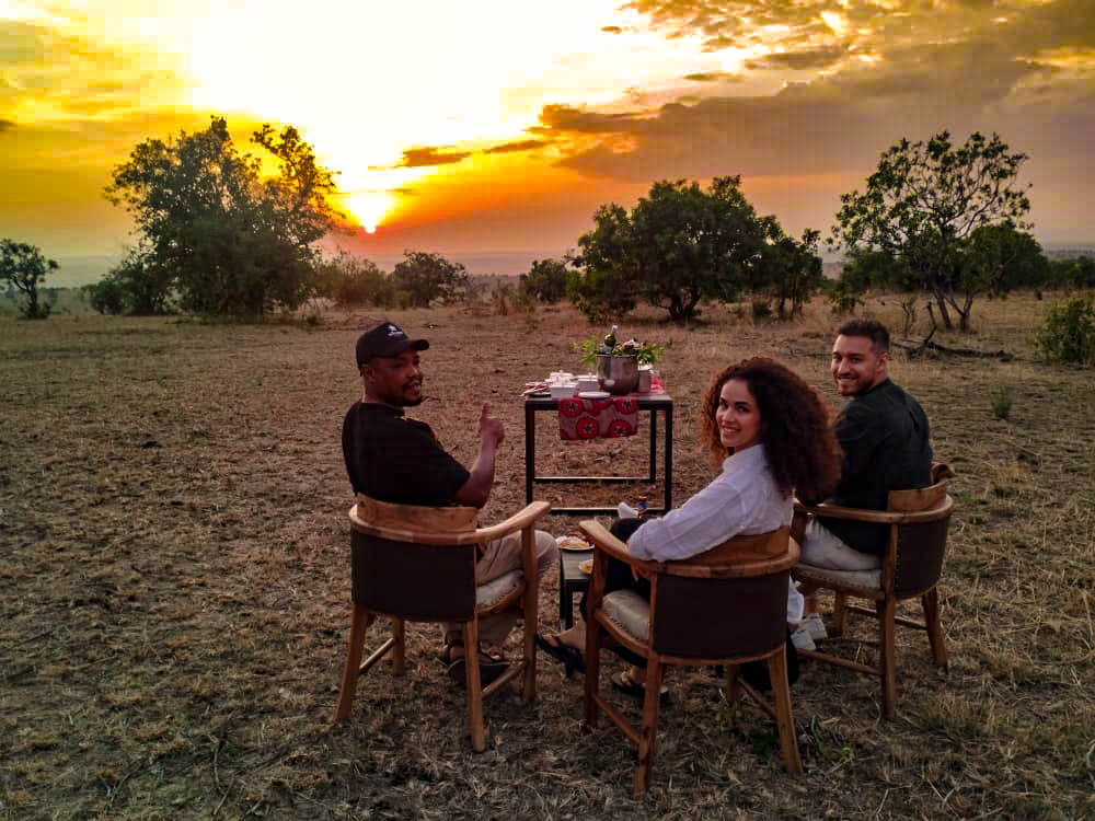 Couple enjoying a private Tanzania safari with Nihapa Tours