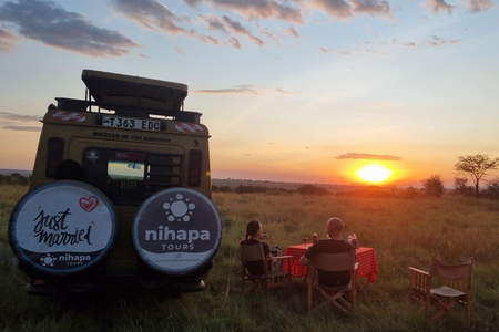 Couple enjoying a private Tanzania safari with Nihapa Tours