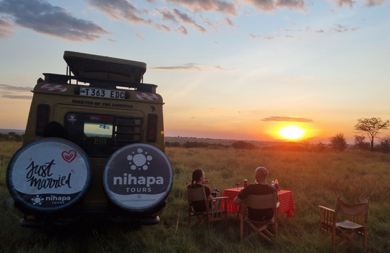 Couple enjoying a private Tanzania safari with Nihapa Tours
